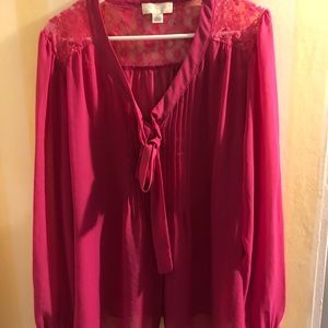 Pink button down blouse